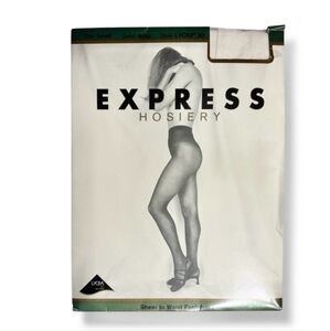 EXPRESS HOSIERY Ivory Sheer To Waist Pantyhose VINTAGE